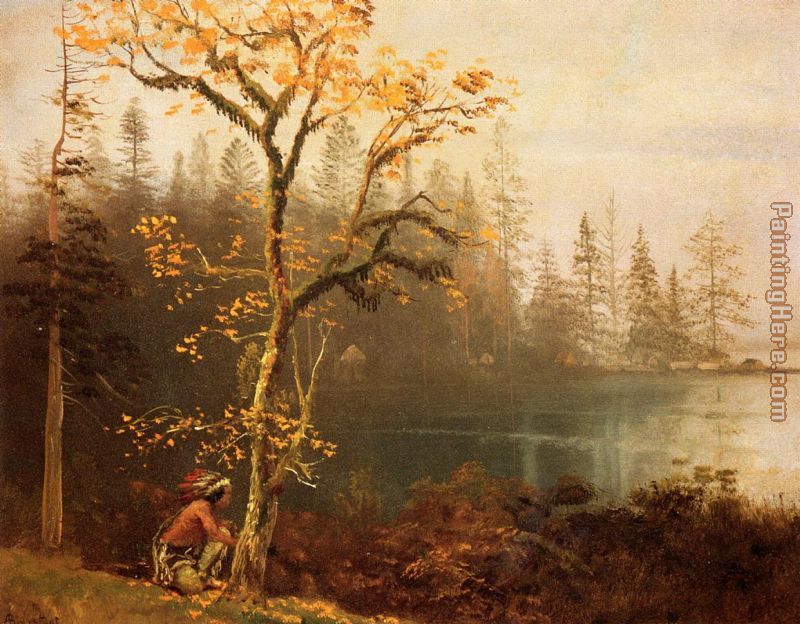 Indian Scout painting - Albert Bierstadt Indian Scout art painting